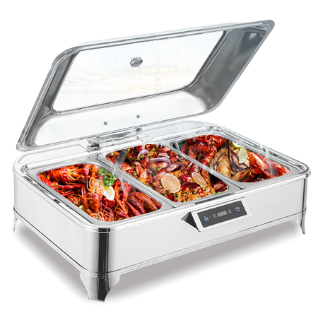 ky开元长方形豪华感应自助餐炉 一体电热304不锈钢早餐布菲炉